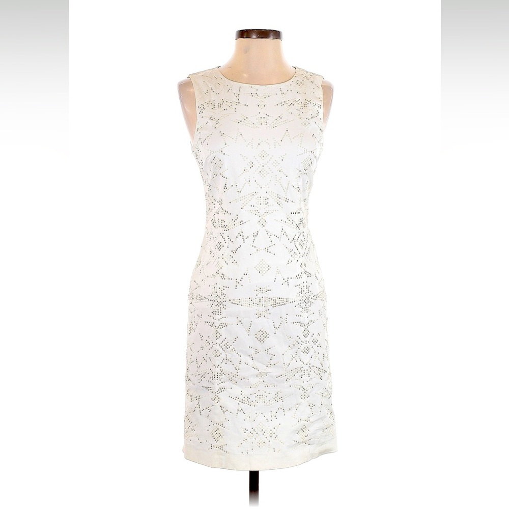 NWT Sz 4 Versace Jeans dress, white with small flat metallic studs. Stunning!